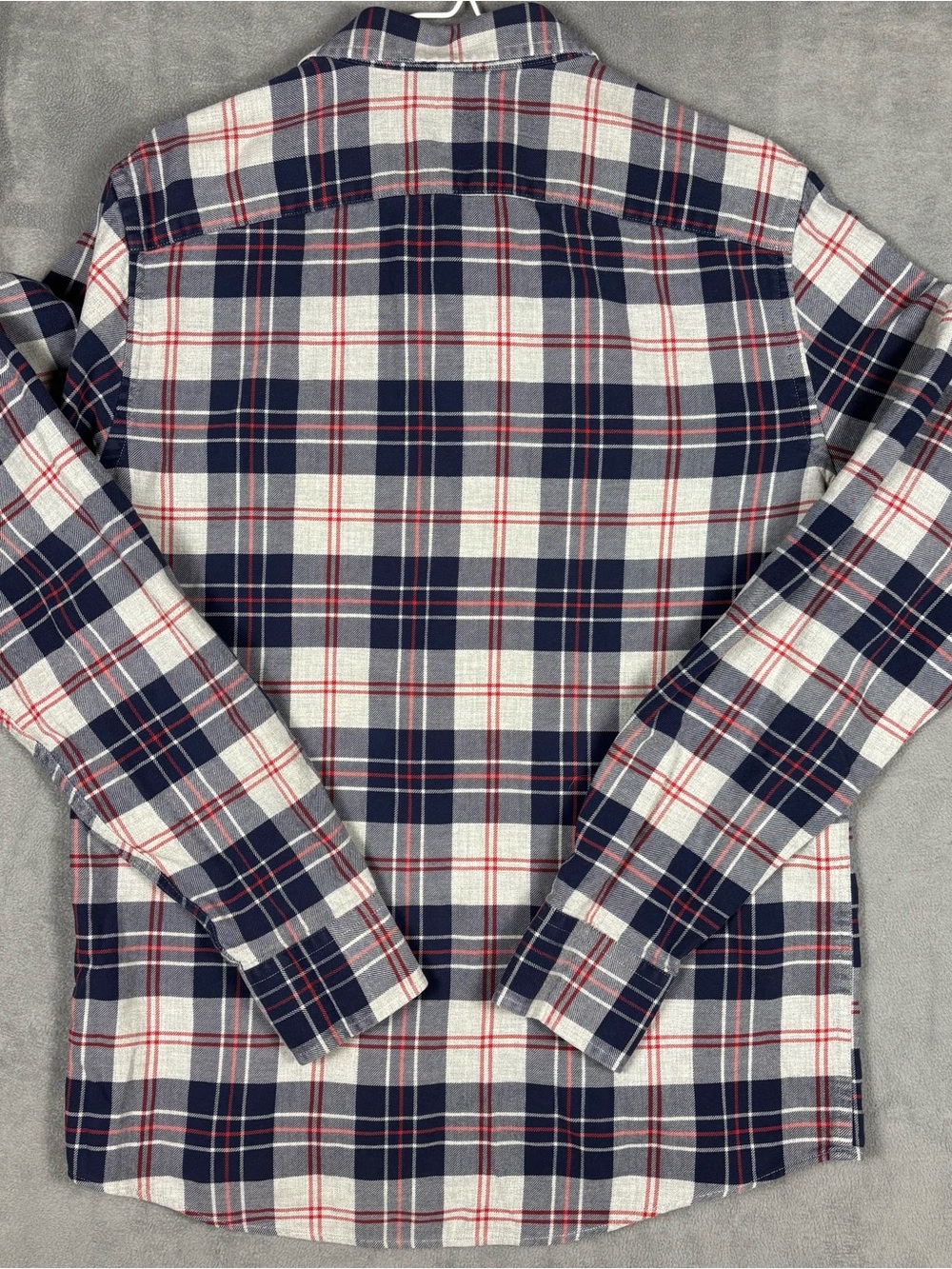 UNTUCKit Campeneta Plaid Shirt Large Tall Slim Cotton Navy Red Button Down - Picture 9 of 9